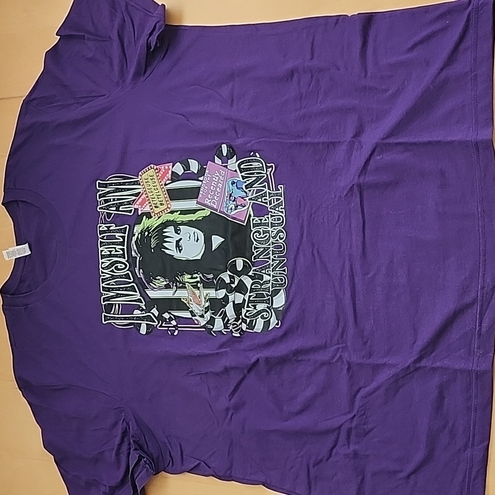 NWOT Bella Canvas 2xl purple "Strange & Unusual" Beetlejuice shirt